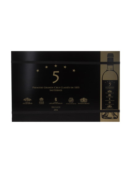 Assortment Sauternes 1st GCC 5 étoiles - 6bts (1xSigalas Rab.,1x Rayne Vigneau,1xLafaurie Peyr.,1xLa Tour Blanche,1xRabaud-Promis, 1x assemblage 2016)